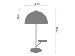 Lámpara de Mesa TOSEL ,metal,Aluminio ,A56xD30xP30cm