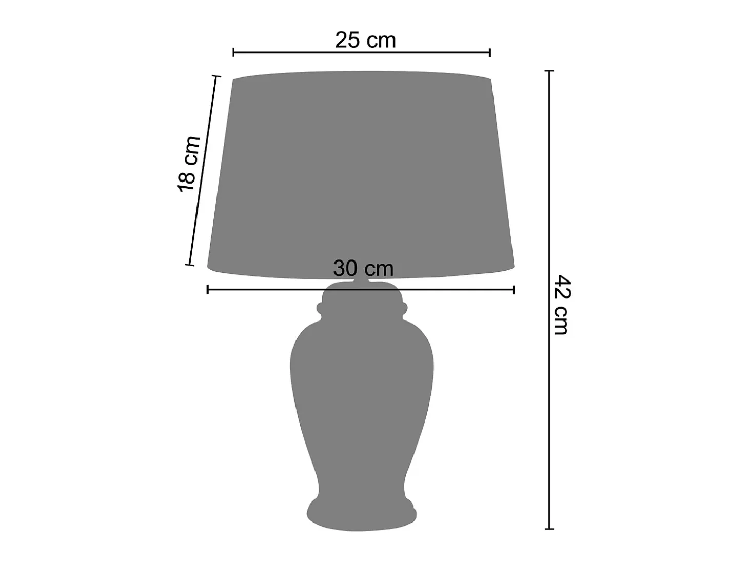Lámpara de Mesa TOSEL ,vidrio,Blanco ,A42xD30xP30cm
