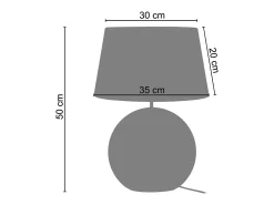Lámpara de Mesa TOSEL ,vidrio,Azul ,A50xD35xP 35cm