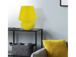 Lámpara de Mesa TOSEL ,vidrio,AMARILLO,A37xD30xP30cm