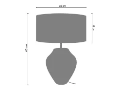Lámpara de Mesa TOSEL ,vidrio,Azul ,A45xD 30xP30 cm