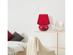 Lámpara de Mesa TOSEL ,vidrio,Rojo,A37xD30xP30cm