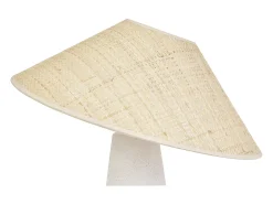 Lámpara de mesa blanca de cerámica con pantalla de mimbre H47 cm JUNI