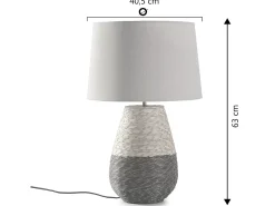 Lámpara de mesa Botan de ratán natural, diámetro 40,5 cm