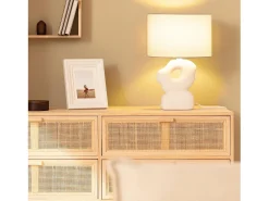 Lámpara de Mesa Cerámica Illinois Blanco