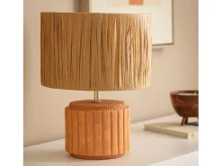 Lámpara de Mesa Cerámica y Rafia Kinney Terracota
