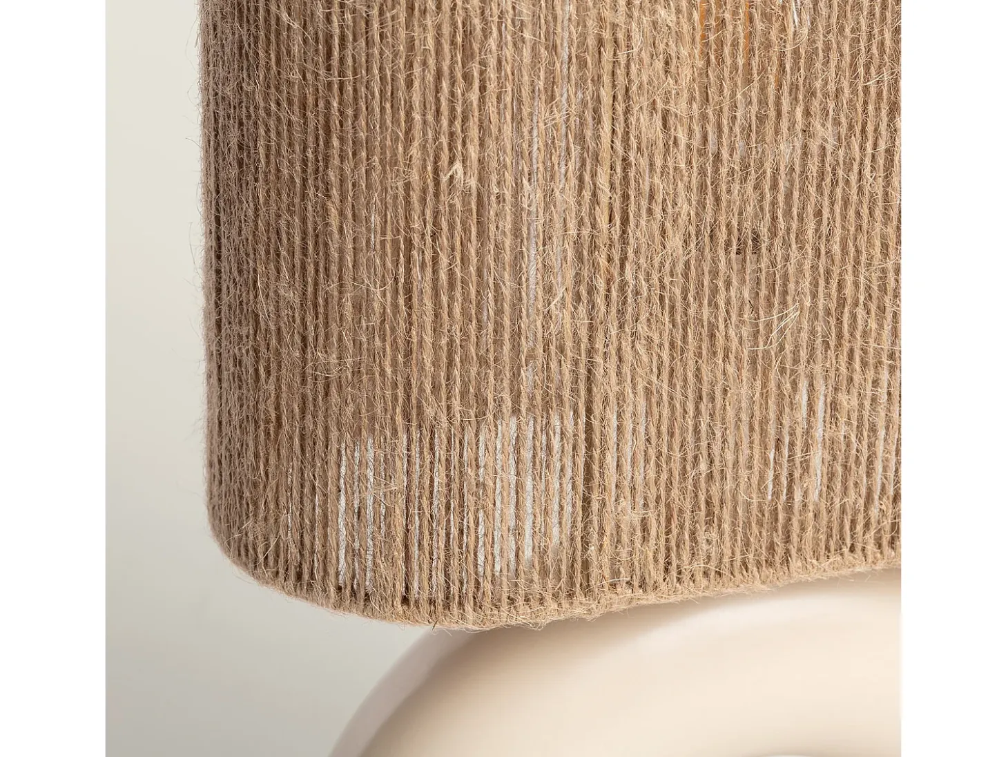 Lámpara de Mesa Cerámica y Cuerda Natural Callie Beige