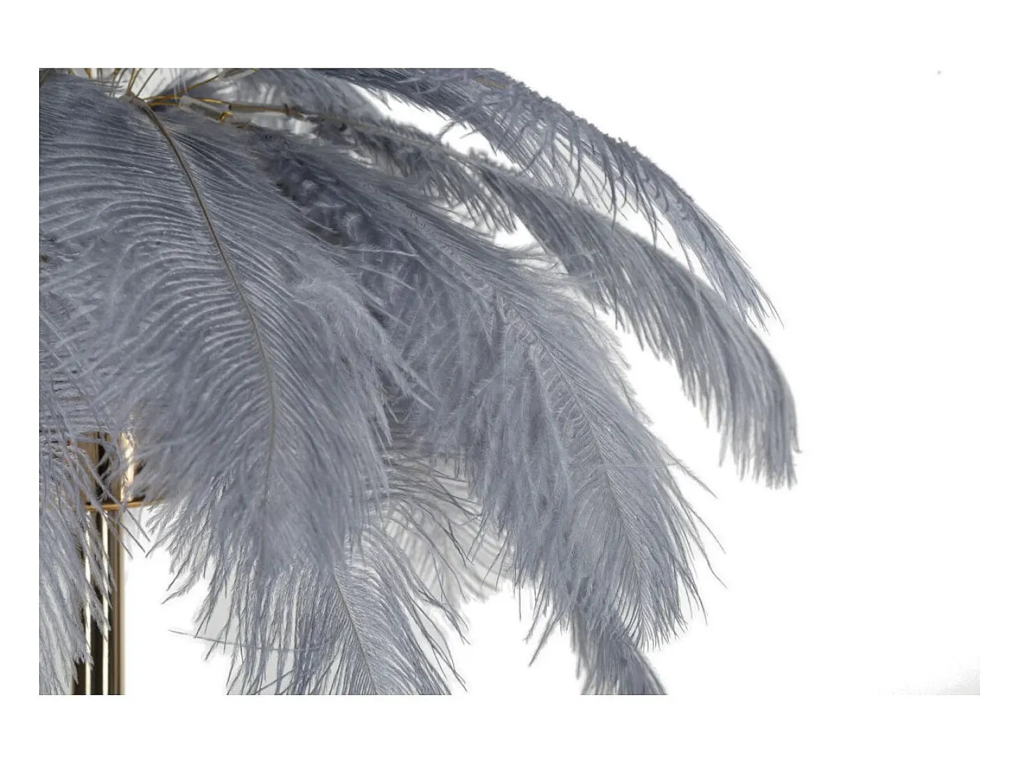 Lámpara de mesa con pantalla de plumas y 2 luces Palm S - Gris