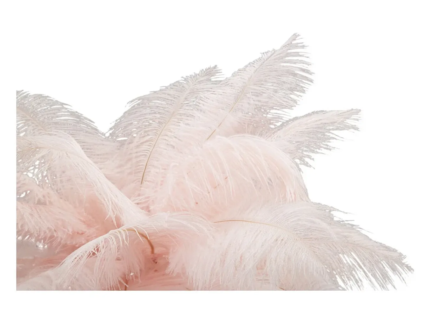 Lámpara de mesa con pantalla de plumas y 2 luces Palm S - Rosa