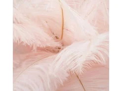 Lámpara de mesa con pantalla de plumas y 2 luces Palm S - Rosa