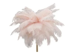 Lámpara de mesa con pantalla de plumas y 2 luces Palm S - Rosa