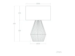 Lámpara de Mesa Cuerda Natural y Lino Muitu Dione Beige Lino