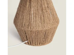 Lámpara de Mesa Cuerda Natural y Lino Muitu Dione Beige Lino