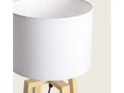 Lámpara de Mesa de Madera Korsade Blanco