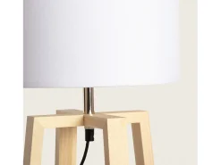 Lámpara de Mesa de Madera Korsade Blanco