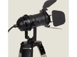 Lámpara de Mesa de Madera y Metal Cinema Kurangna XS Negro