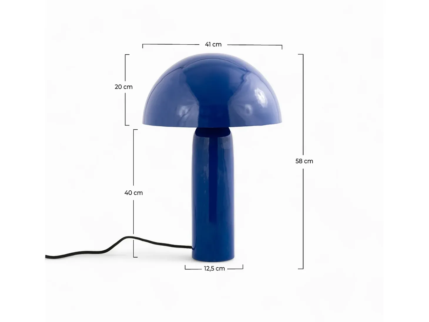 Lámpara de mesa de metal azul oscuro - Enaïs