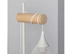 Lámpara de Mesa de Metal y Madera Monah Blanco