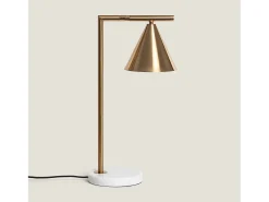 Lámpara de Mesa de Mármol y Metal Tinos Dorado