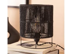 Lámpara de Mesa de Papel Trenzado Khalo Negro