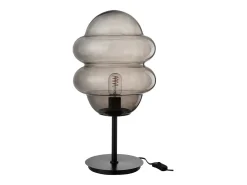 Lámpara de mesa de vidrio gris 28*28*52 cm
