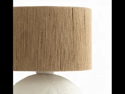 Lámpara de mesa de yute y papel blanco - Nina