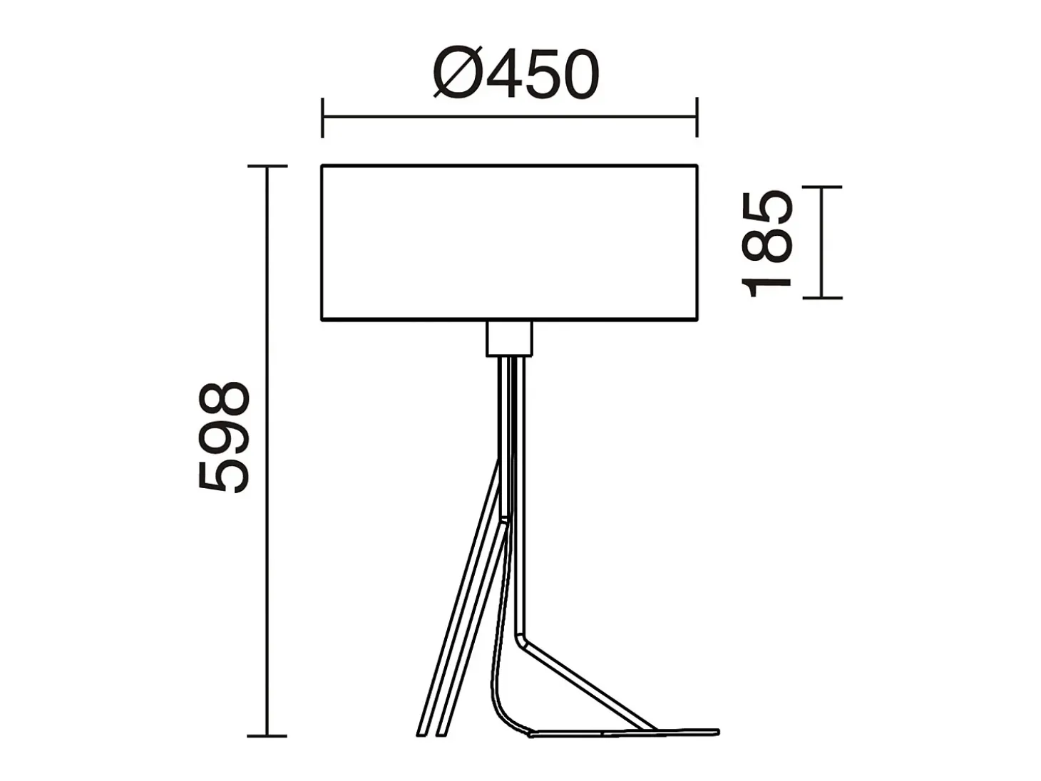 Lámpara de mesa DIAGONAL estilo moderno- Alt. 59,8 cm - pantalla sintética ø45 cm - on&off - cable 1,5 mts E27 13W - acero y cobre - IP20 - interior