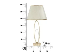 Lámpara de mesa elegante con base dorada y pantalla beige Flush M
