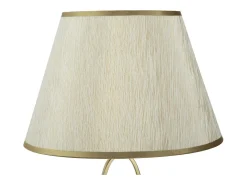 Lámpara de mesa elegante con base dorada y pantalla beige Flush M