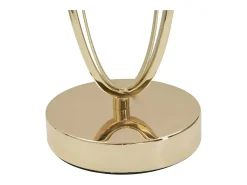 Lámpara de mesa elegante con base dorada y pantalla beige Flush M