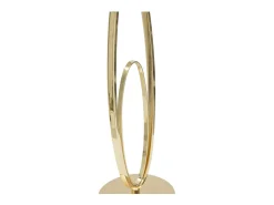 Lámpara de mesa elegante con base dorada y pantalla beige Flush M