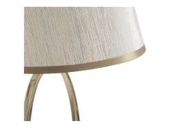 Lámpara de mesa elegante con base dorada y pantalla beige Flush S