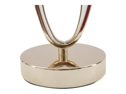 Lámpara de mesa elegante con base dorada y pantalla beige Flush S