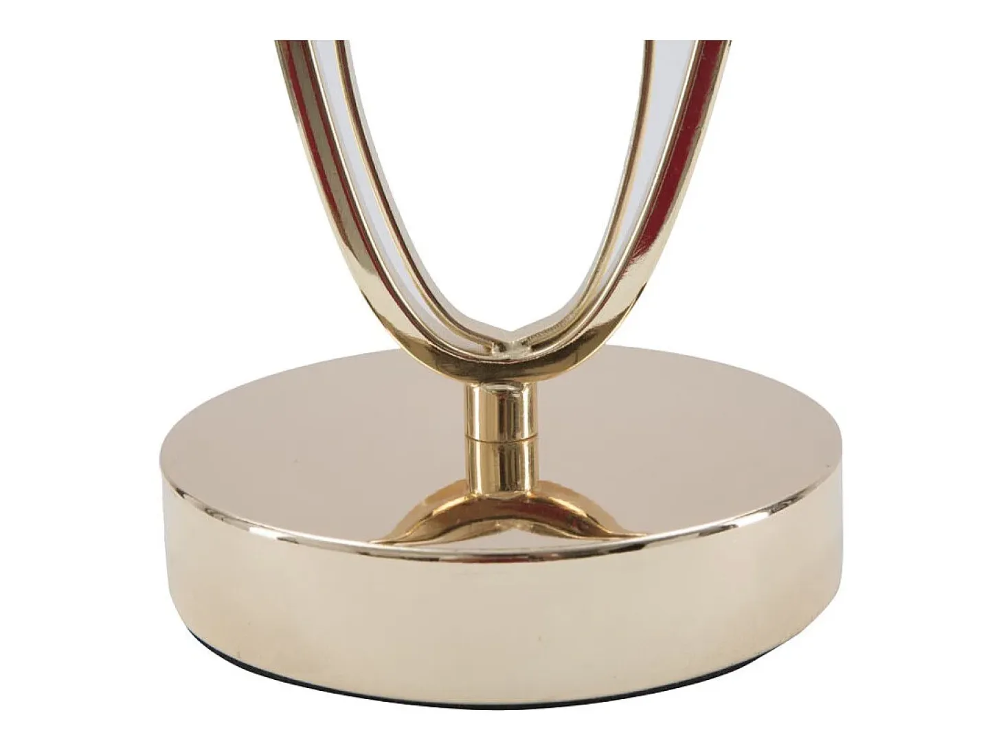 Lámpara de mesa elegante con base dorada y pantalla beige Flush S
