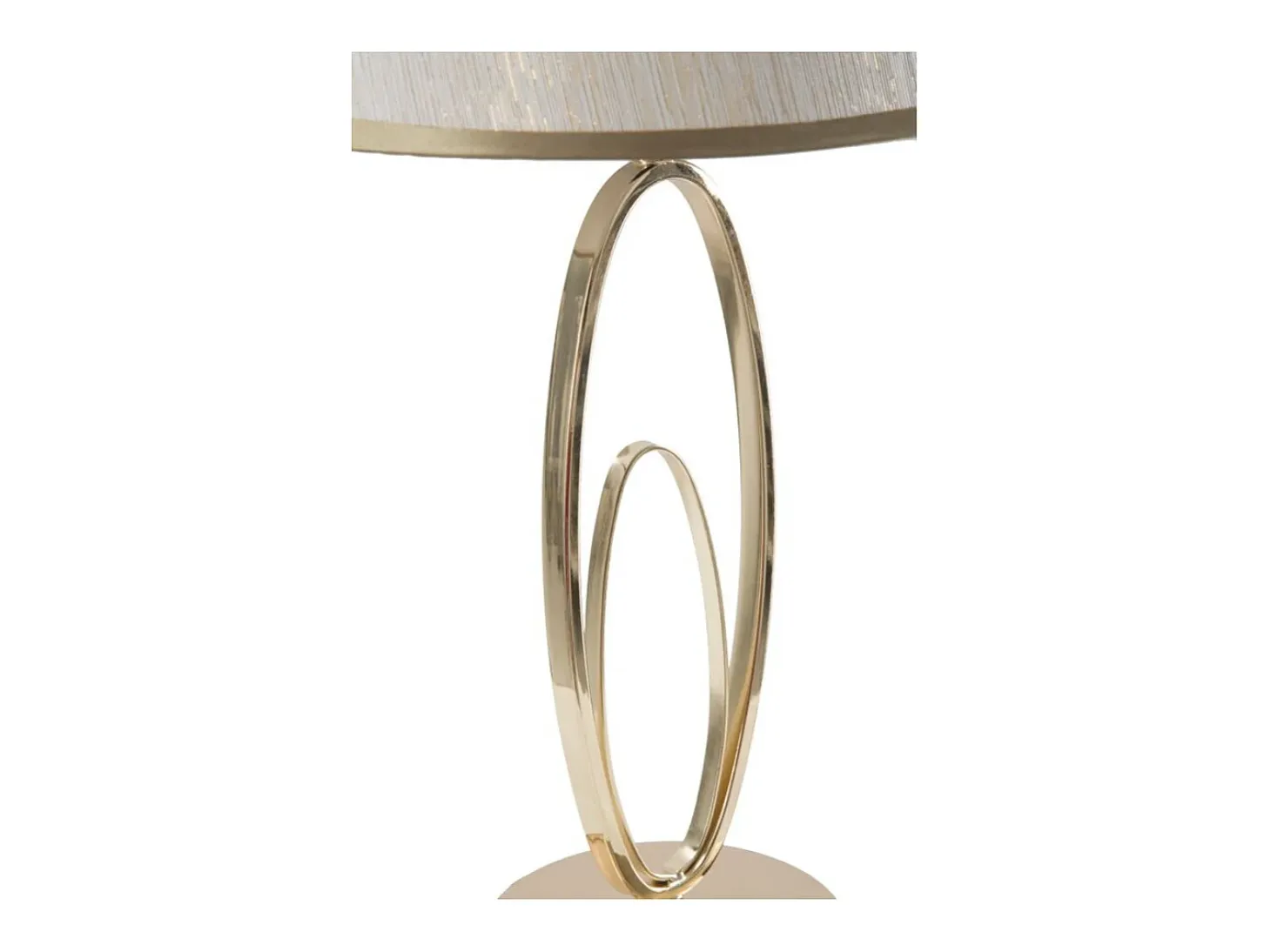Lámpara de mesa elegante con base dorada y pantalla beige Flush S