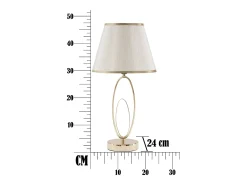 Lámpara de mesa elegante con base dorada y pantalla beige Flush S