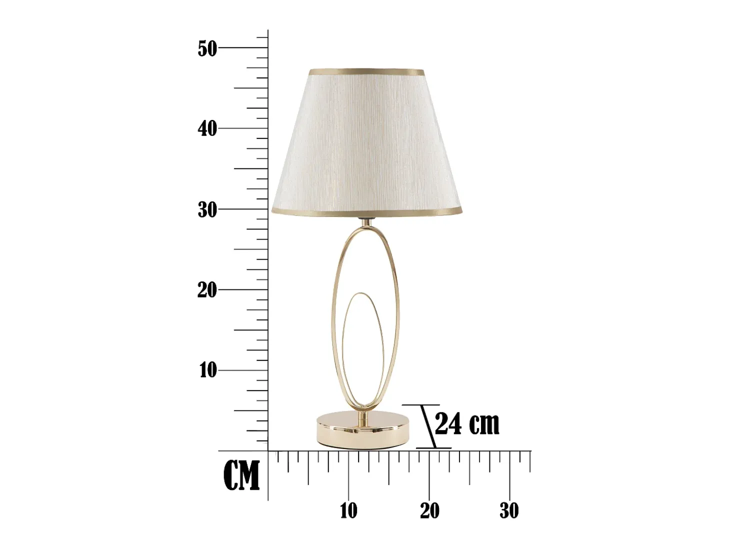 Lámpara de mesa elegante con base dorada y pantalla beige Flush S