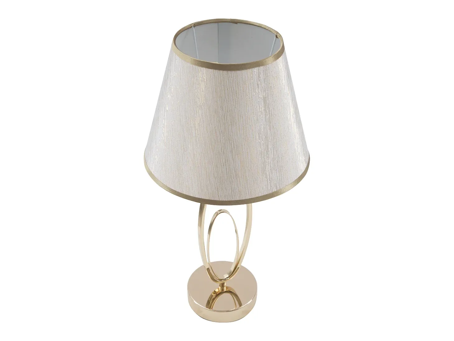 Lámpara de mesa elegante con base dorada y pantalla beige Flush S