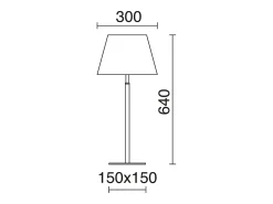 Lámpara de mesa FIRENZE estilo clásico - Alt. 64 cm - E27 60W- cable 2 metros - on&off - IP20 - acero y blanco