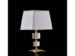 Lámpara de mesa Franz de 1 luz de hierro dorado y cristal con pantalla H.36 Ø20 BL275-LT-OR