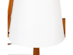 Lámpara de mesa Gong Atmosphera blanco/madera 32x21,5x21,5 cm