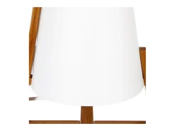 Lámpara de mesa Gong Atmosphera blanco/madera 32x21,5x21,5 cm