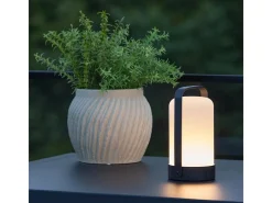 Lámpara de mesa helecho LED para exterior color negro.