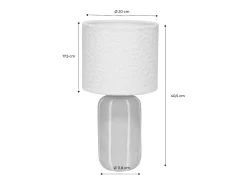 Lámpara de mesa interior de cerámica, pantalla borreguito gris beige
