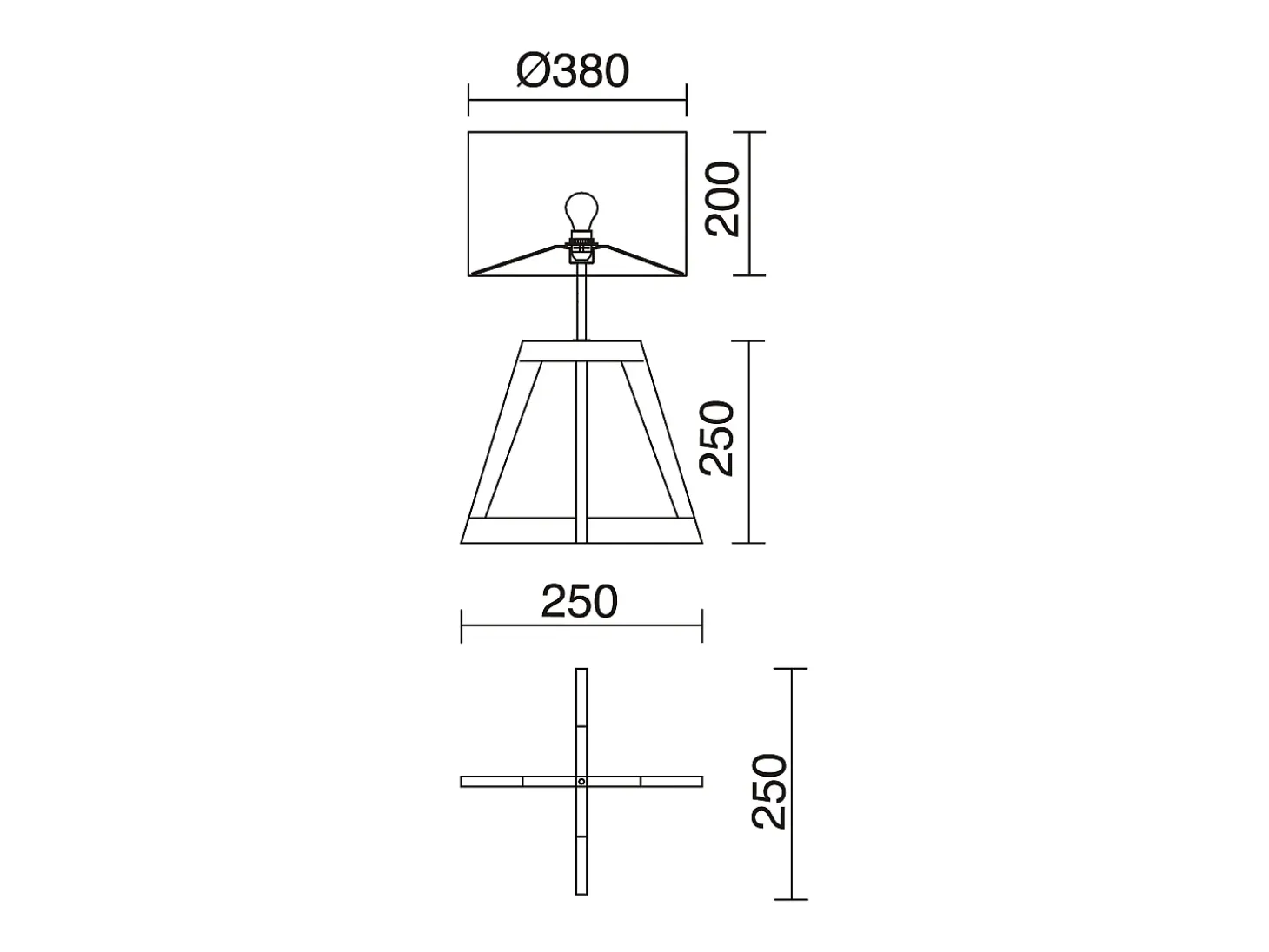 Lámpara de mesa KARA estilo moderno y clásico - D.38 cm x Alt. 45 cm - E27 40W - cable 2 mts - on&off - IP20 - madera - acero y algodón blanco