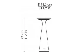 Lámpara de mesa LED Dama Bianca con entrada USB y función powerbank