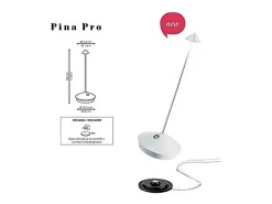 Lámpara de mesa LED inalámbrica recargable y regulable Pina Pro Sand Azafrán