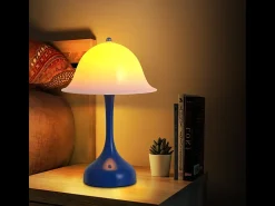 Lámpara de mesa LED inalámbrica Nettlife: lámpara de noche táctil regulable, 3 temperaturas de color, recargable por USB, diseño moderno