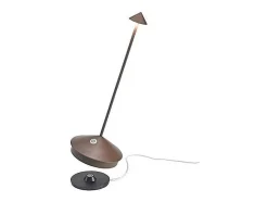 Lámpara de mesa LED inalámbrica recargable y regulable Pina Pro Corten Azafrán