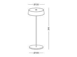 Lámpara de mesa LED Inemuri Antracita con USB Touch recargable y regulable 12 h de duración de la batería